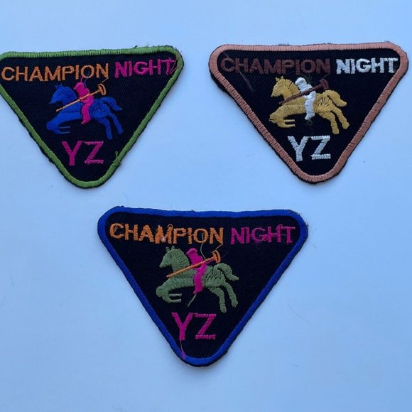 Iron On Patches Champion Nights Multi Color Patches for Craft Clothes Lot of 3 - Picture 3 of 9